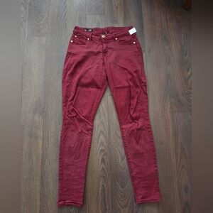 True Religion Jennie Curvy Maroon Jeans Pants 26 Red Stretch Curvy Skinny